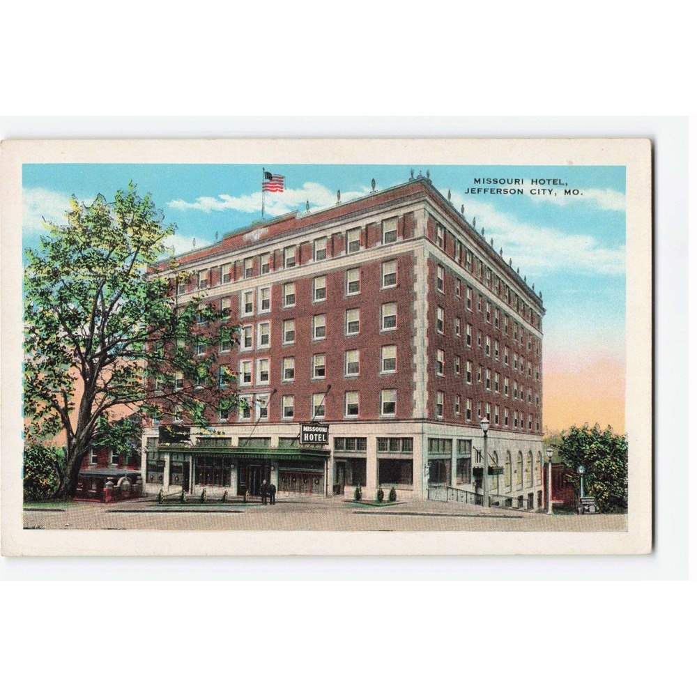 Vintage Missouri Hotel Jefferson City MO Postcard 1928 Linen EC Kropp Co